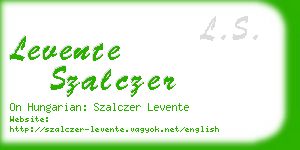 levente szalczer business card